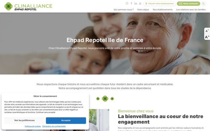 Screenshot of clinalliance-ehpad.fr