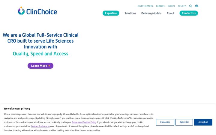 Screenshot of clinchoice.com