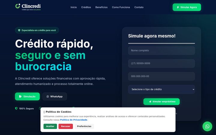 Screenshot of clincredi.com.br