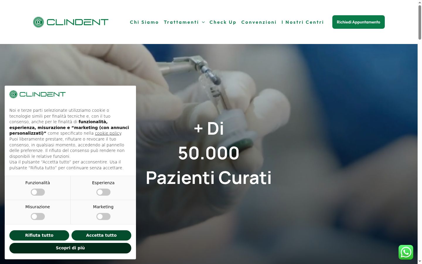 Captura de ecrã do banner de consentimento apresentado antes de qualquer interação