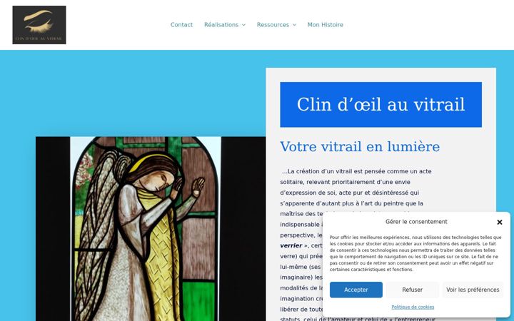 Screenshot of clindoeilauvitrail.fr