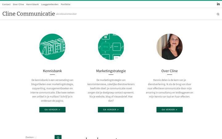 Snímek obrazovky clinecommunicatie.nl