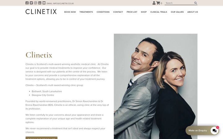 Zrzut ekranu clinetix.co.uk