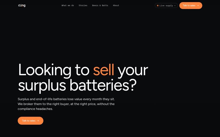 Screenshot of clingsystems.com