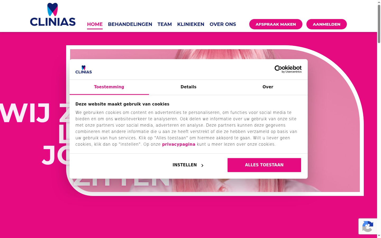 Screenshot del banner di consenso mostrato prima di qualsiasi interazione