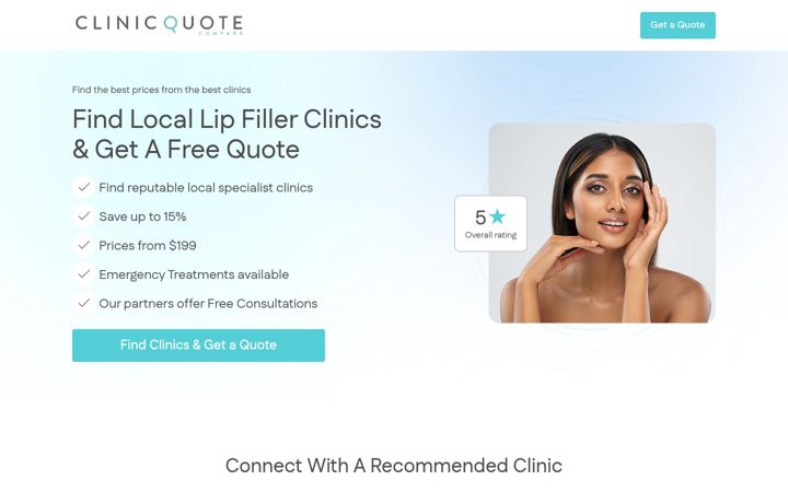 Snímek obrazovky clinic-quote.com