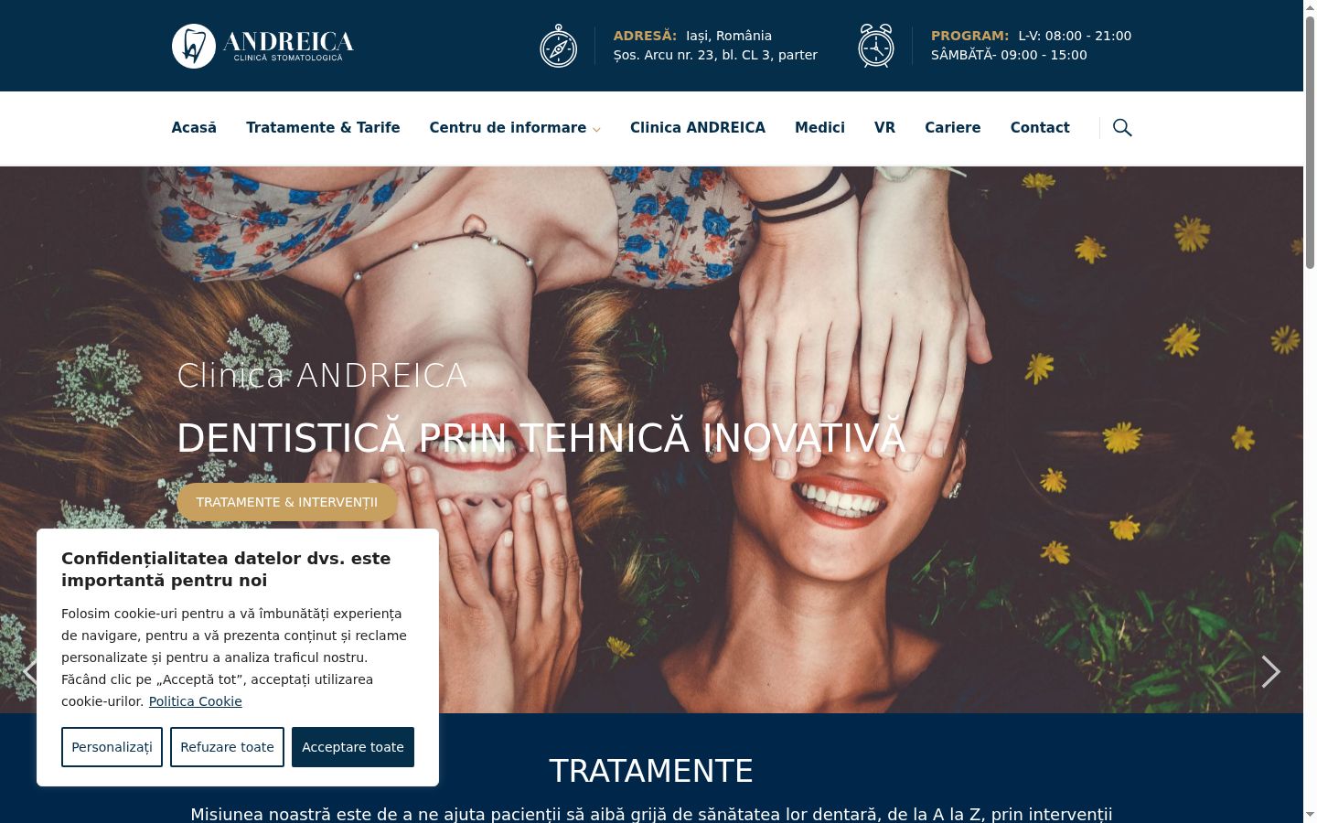 Ekrānuzņēmums ar piekrišanas baneri, kas tika rādīts pirms jebkādas mijiedarbības