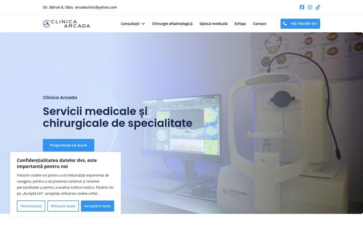 Snimka zaslona za clinica-arcada.ro