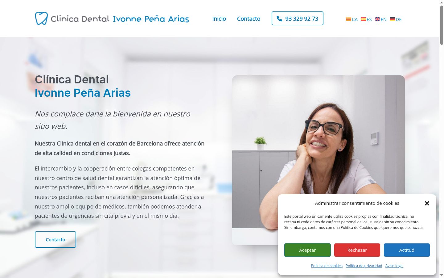 Screenshot del banner di consenso mostrato prima di qualsiasi interazione