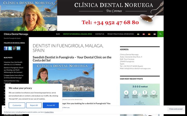 Screenshot of clinica-dental-noruega.com
