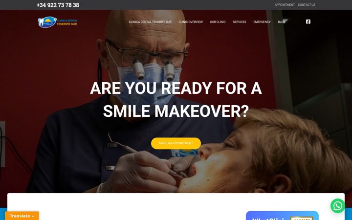 Screenshot of clinica-dental-tenerifesur.com