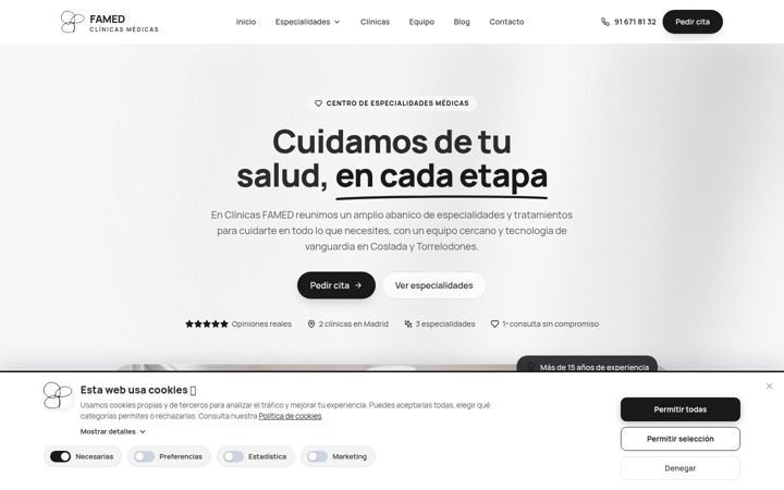 Screenshot of clinica-famed.com