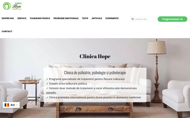 Snimka zaslona za clinica-hope.ro