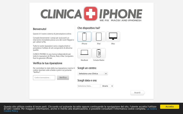 Screenshot of clinica-iphone-italia.com