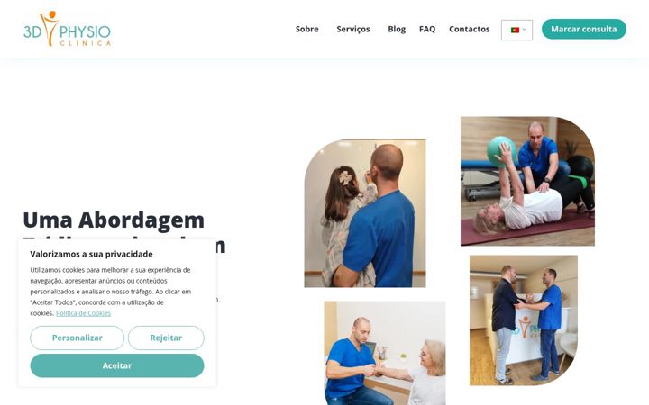 Posnetek zaslona clinica3dphysio.pt