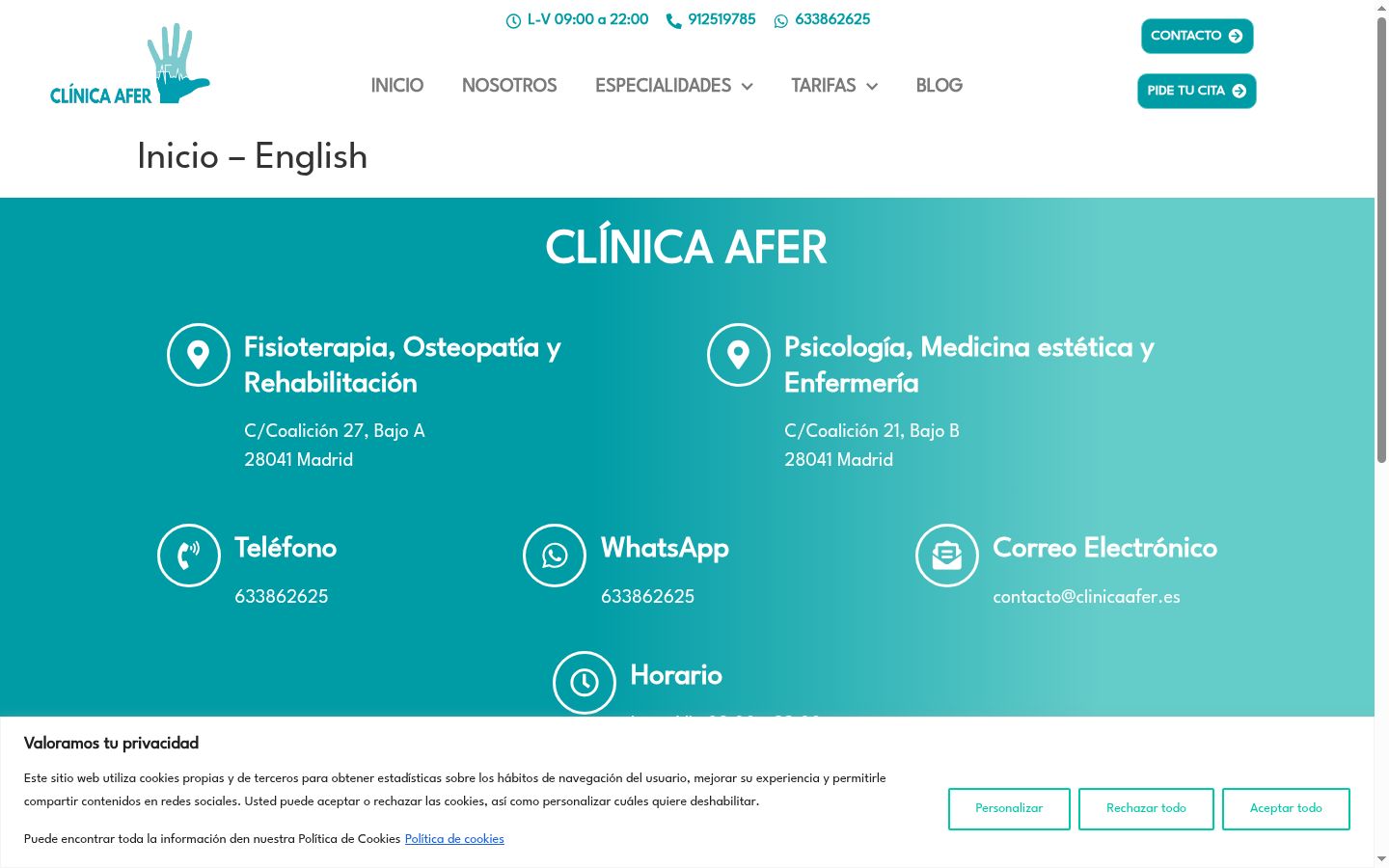 Screenshot of the consent banner shown before any interaction