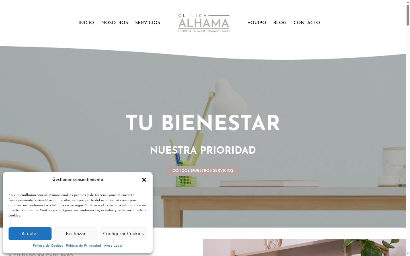 Screenshot of the consent banner shown before any interaction