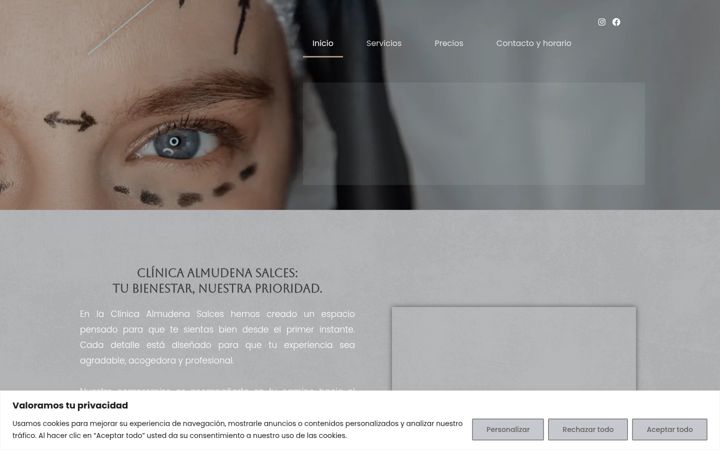 Screenshot of clinicaalmudenasalces.com