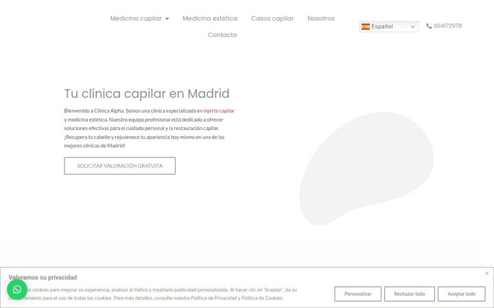 Screenshot of clinicaalpha.es