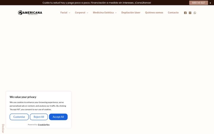 Screenshot of clinicaamericana.es