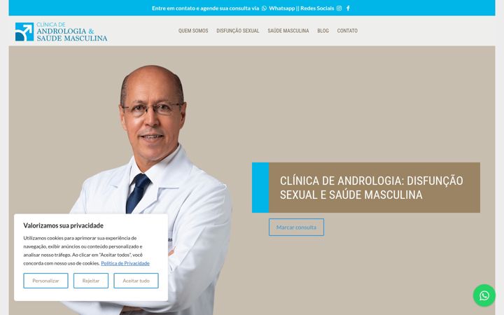 Screenshot van clinicaandrologia.com.br