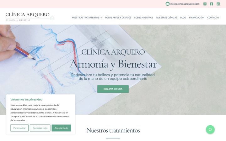 Screenshot of clinicaarquero.com