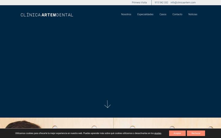 Screenshot of clinicaartem.com