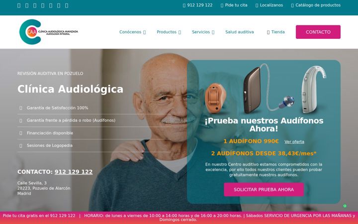 Screenshot di clinicaaudiologicaavanzada.es