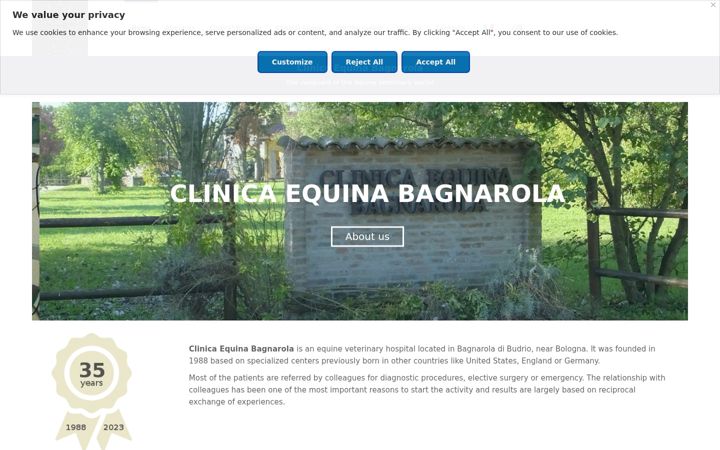 Screenshot of clinicabagnarola.it