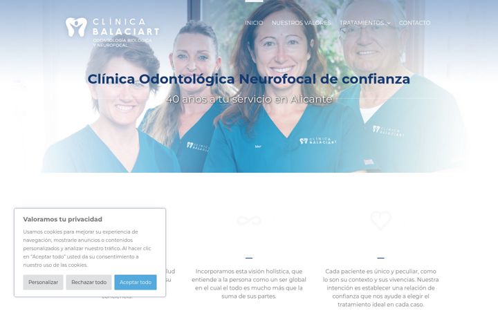 Snímek obrazovky clinicabalaciart.es
