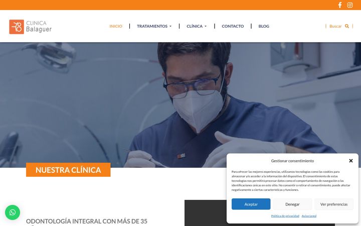 Screenshot of clinicabalaguer.com