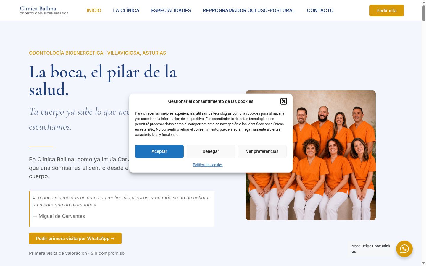 Screenshot del banner di consenso mostrato prima di qualsiasi interazione
