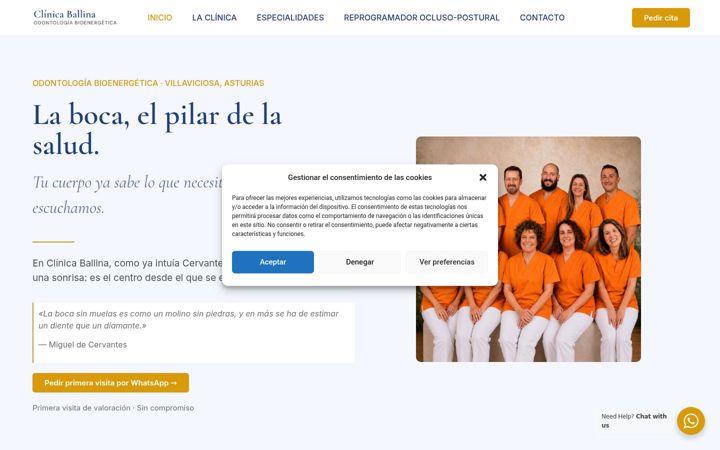 Snímek obrazovky clinicaballina.es
