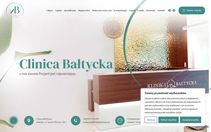 Screenshot of clinicabaltycka.pl