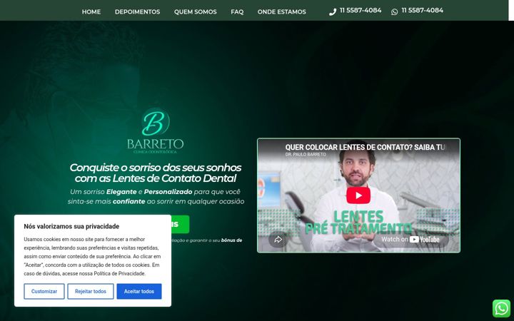 Screenshot van clinicabarreto.com.br