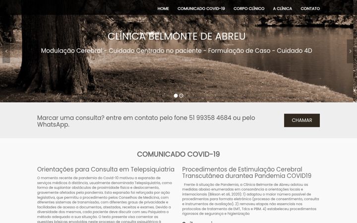 Screenshot van clinicabelmontedeabreu.com.br