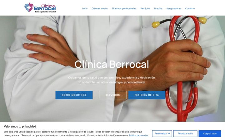 Ekrano kopija clinicaberrocal.es