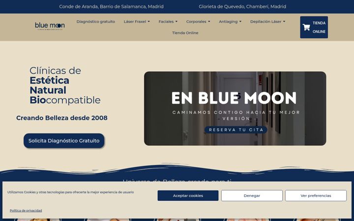 Screenshot of clinicabluemoon.es