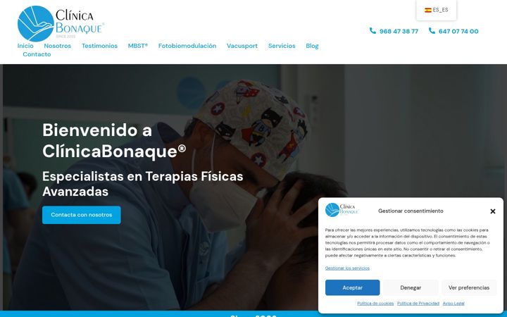 Ekrano kopija clinicabonaque.es