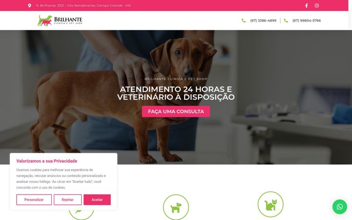 Screenshot of clinicabrilhante.com.br