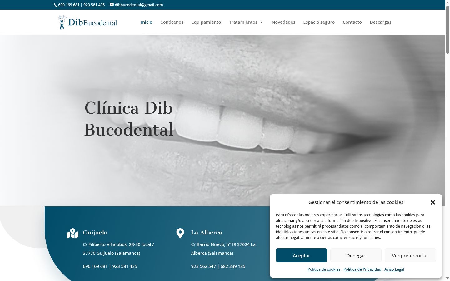 Screenshot del banner di consenso mostrato prima di qualsiasi interazione