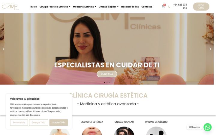 Ekrano kopija clinicacamemurcia.es