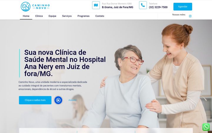 Captură de ecran a clinicacaminhonovo.com.br