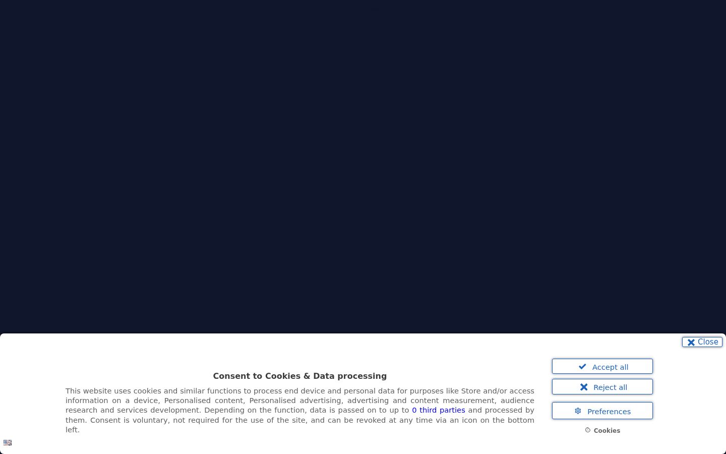 Screenshot des Einwilligungsbanners vor jeglicher Interaktion