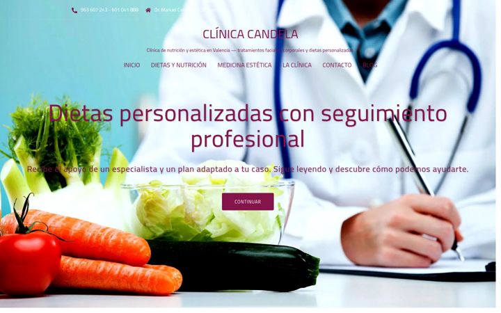 Screenshot of clinicacandela.es