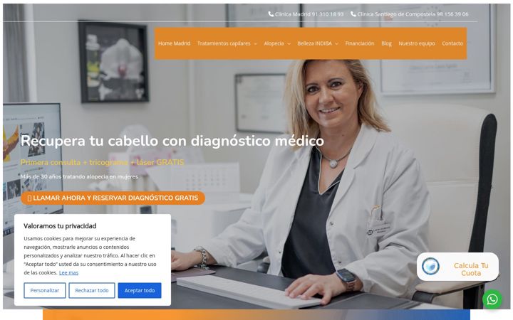 Screenshot of clinicacapilarlauraagrelo.com