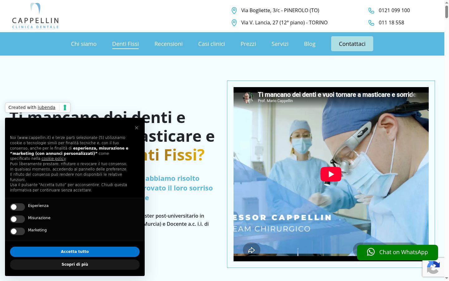 Screenshot of the consent banner shown before any interaction