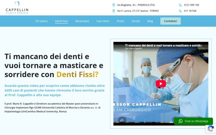 Screenshot of clinicacappellin.it