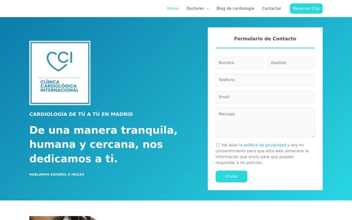 Screenshot of clinicacardio.com