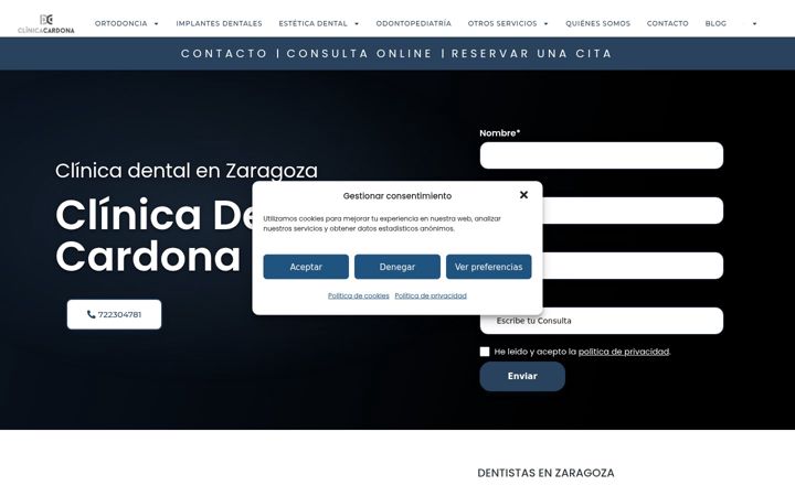 Screenshot of clinicacardona.com